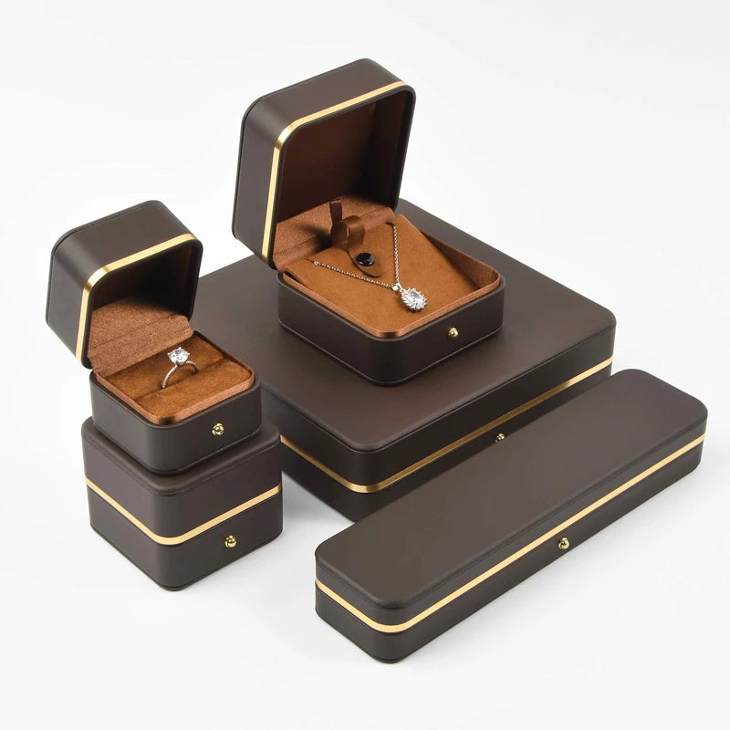 Pu Custom Ring Box Jewelry Gift Box Leather Custom Jewellery Wholesale Jewelry Packaging Necklace Ring Jewelry Box With Logo