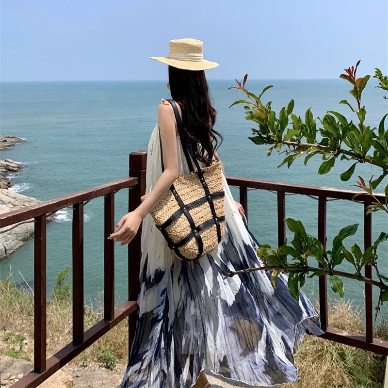 Women's Summer Vacation Pleated Gradient Temperament Camisole Skirt Design Trend