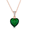 TD Collette Z Rose-Gold Plated Geometric Heart-Shaped Necklace Trendy Sterling Silver Green Cubic Zirconia Gold Plated Chains