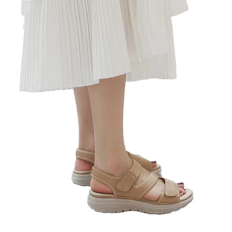 Hot Women's Ankle Strap Casual Open Toe Wedge Heels Light Weight Sandals for Summer Autumn