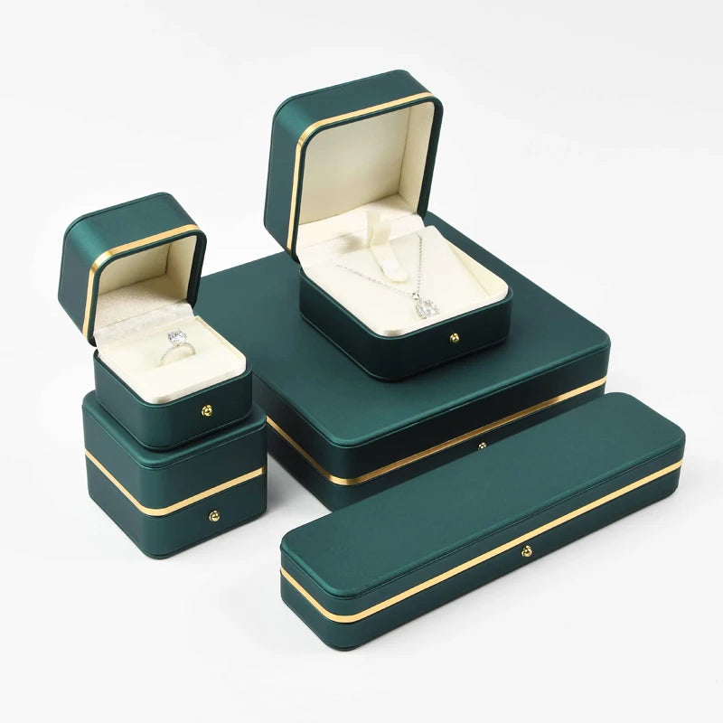Pu Custom Ring Box Jewelry Gift Box Leather Custom Jewellery Wholesale Jewelry Packaging Necklace Ring Jewelry Box With Logo