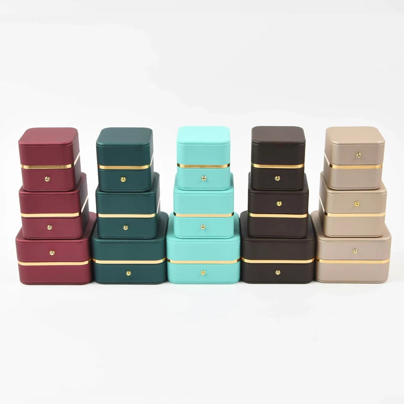 Pu Custom Ring Box Jewelry Gift Box Leather Custom Jewellery Wholesale Jewelry Packaging Necklace Ring Jewelry Box With Logo