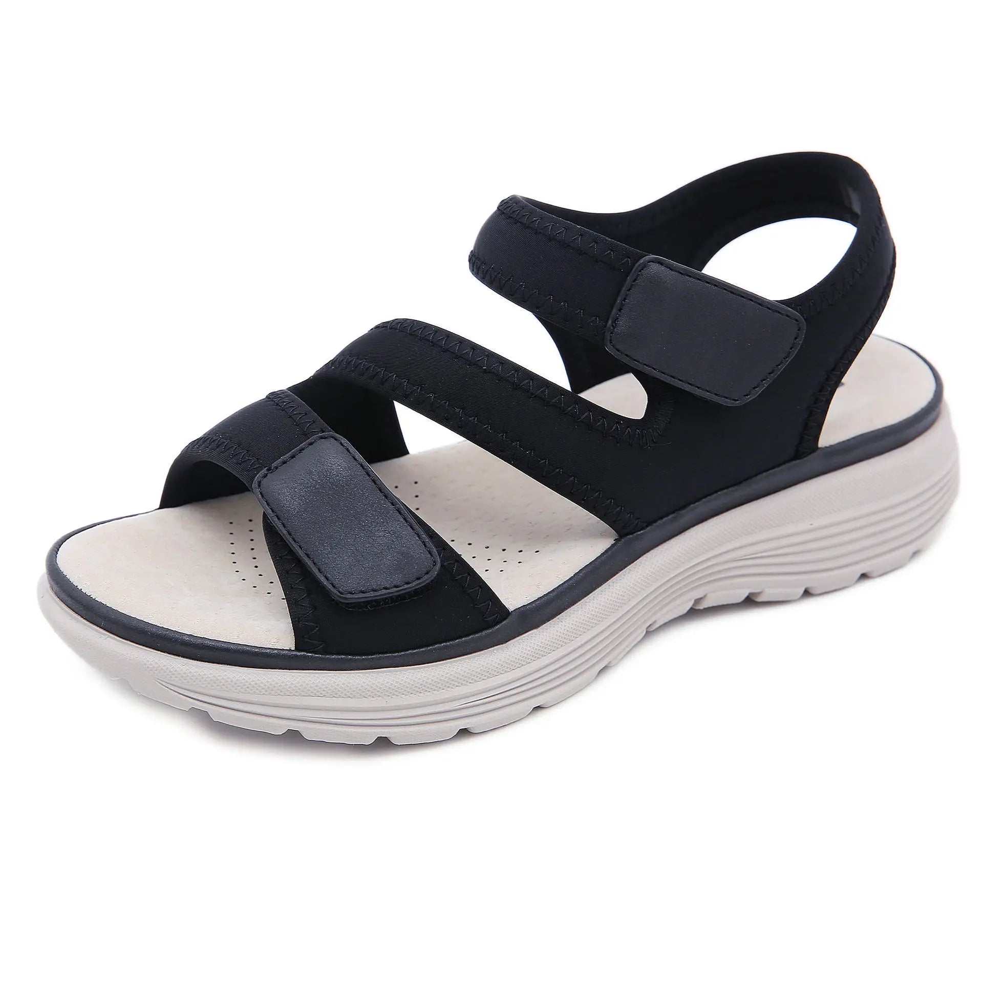 Hot Women's Ankle Strap Casual Open Toe Wedge Heels Light Weight Sandals for Summer Autumn