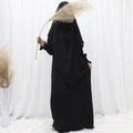 2025 Multi-Color Ruched Sleeve Muslim Abaya and Hijab Set for Women Casual Islamic Clothing with Flowy Design
