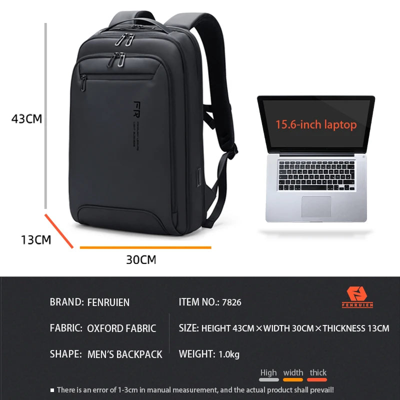 FENRUIEN Multifunction Man Travel Bag Waterproof Smart Backpack Business Laptop Back Packs Usb Charging Foldable Travel Bags