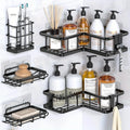 Corner Shower Caddy with Soap Holder and Removable Hooks Rustproof Steel Organizer Made in China for Home Use