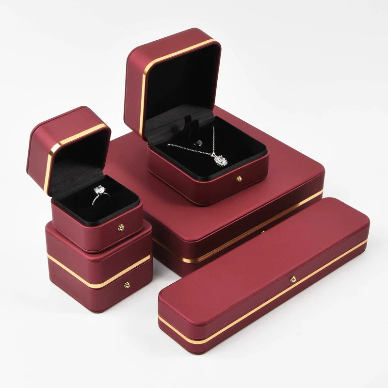 Pu Custom Ring Box Jewelry Gift Box Leather Custom Jewellery Wholesale Jewelry Packaging Necklace Ring Jewelry Box With Logo