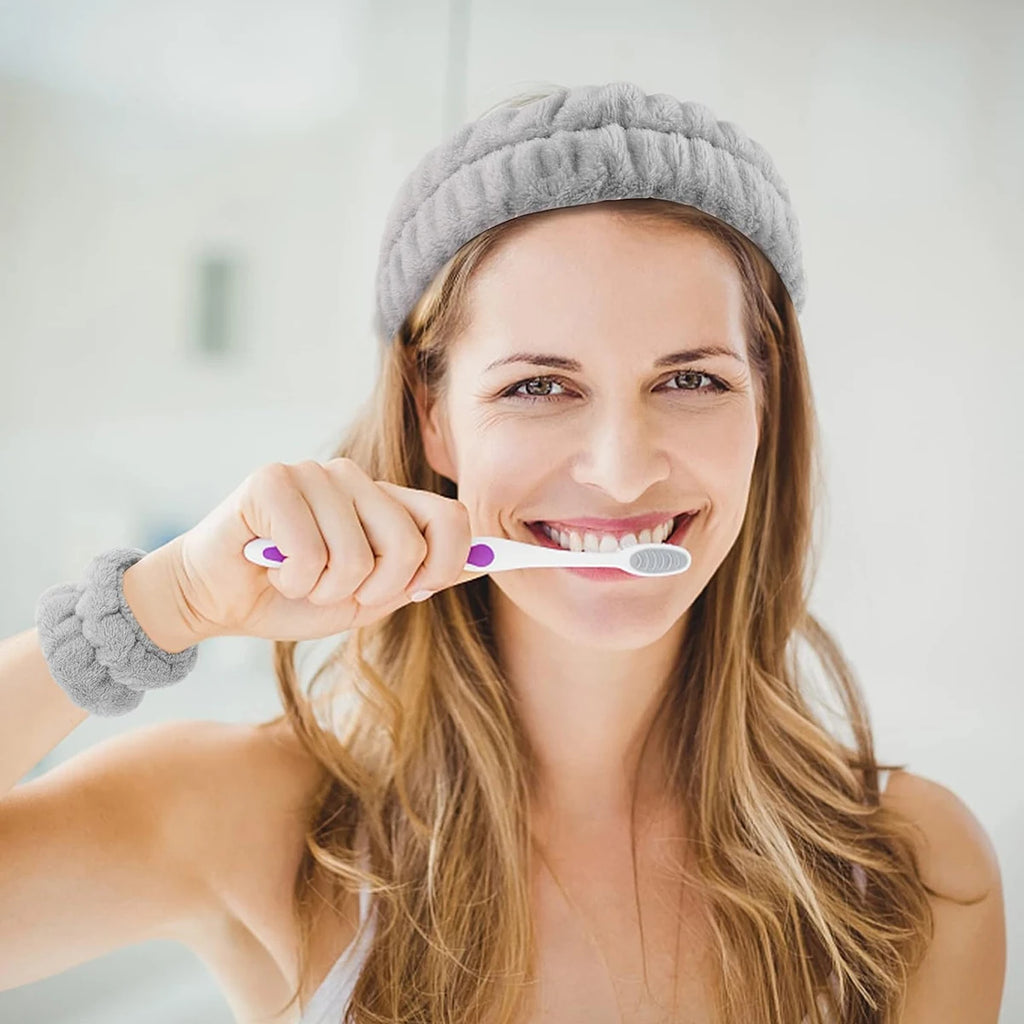 3pcs Face Wash Wristband Set Women's Headband Wristbands Absorbent Waterproof Wristbands Makeup Face Wash Hair Bands