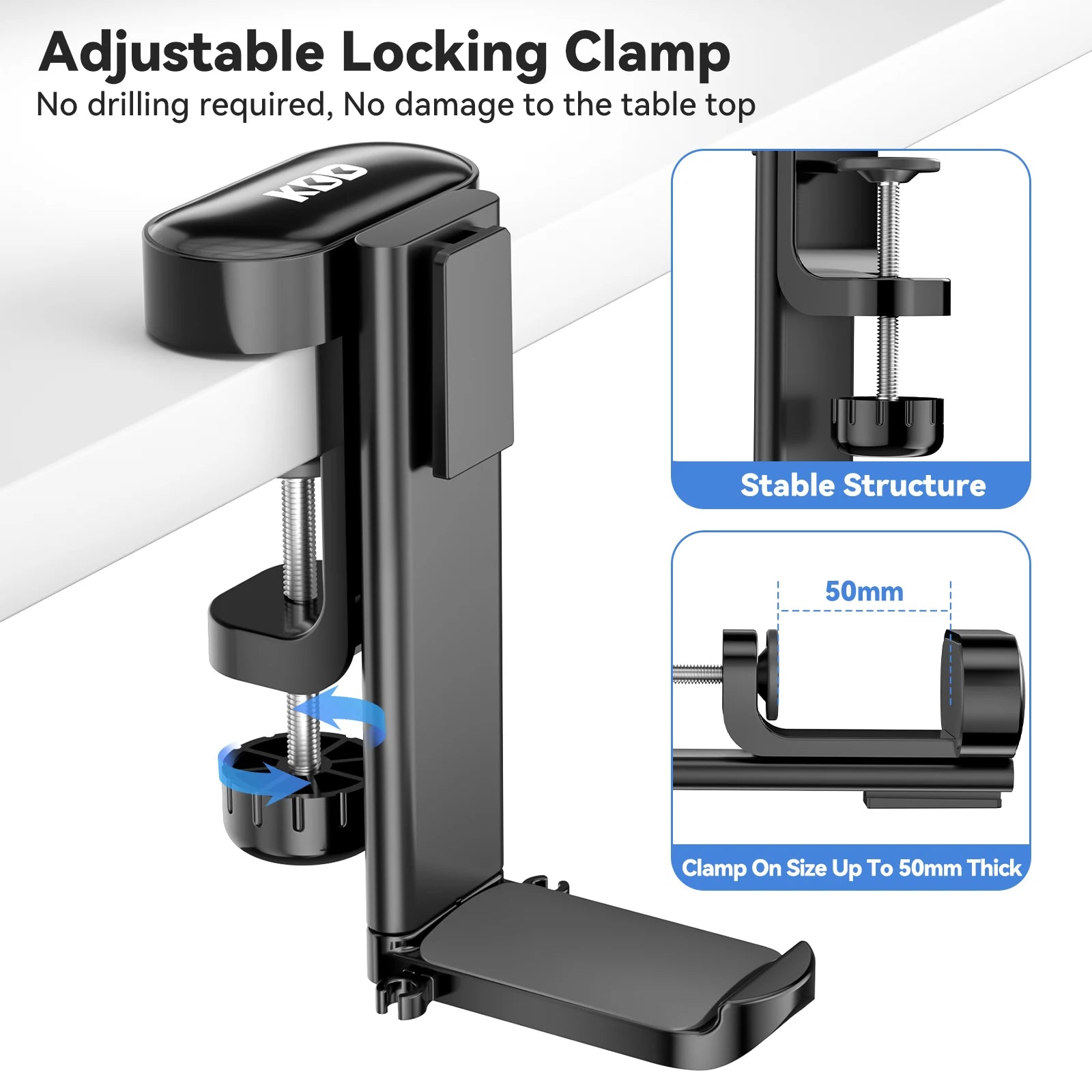 Desk Controller Holder 5 in 1 Rotating Headphone Hanger with Cup Holder Clamp On Desk Organizer Holds Controller Cup Cell Phone