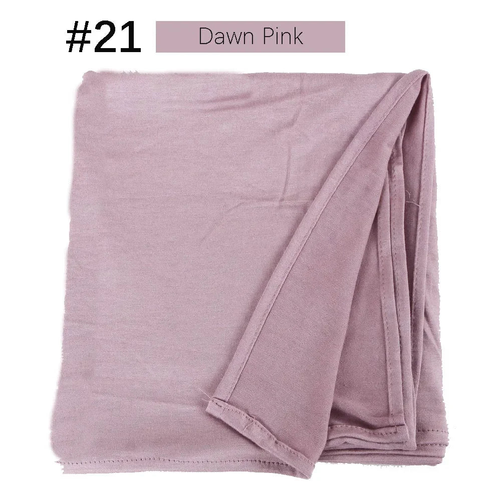 Muslim Women Stretchy Jersey Hijab Plain Cotton Jersey Hijabs  Islamic Soft Turban Head Wraps Headscarf 170X60cm
