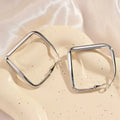 Fashion Gold Color Square Hoop Earrings For Women Exaggerated Metal Geometric Irregular Circle Earrings Jewelry