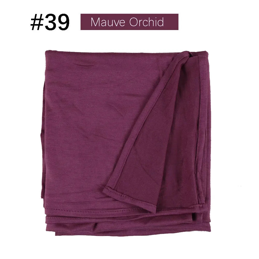 Muslim Women Stretchy Jersey Hijab Plain Cotton Jersey Hijabs  Islamic Soft Turban Head Wraps Headscarf 170X60cm