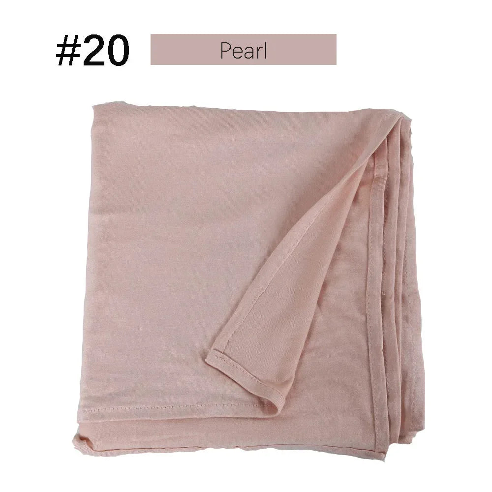 Muslim Women Stretchy Jersey Hijab Plain Cotton Jersey Hijabs  Islamic Soft Turban Head Wraps Headscarf 170X60cm