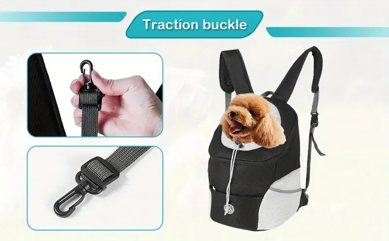 New Dog Pet Backpack Comfortable Carrier Travel Hiking Bag Front Pack Breathable Adjustable Straps for Small Medium Dogs Cats