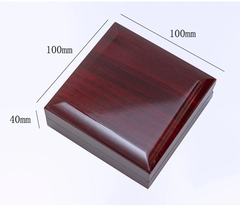 New Arrivals Wooden Wedding Ring Pendant Jewelry Box with LED Light Small Trinket Jewellery Gift Storage Display Case