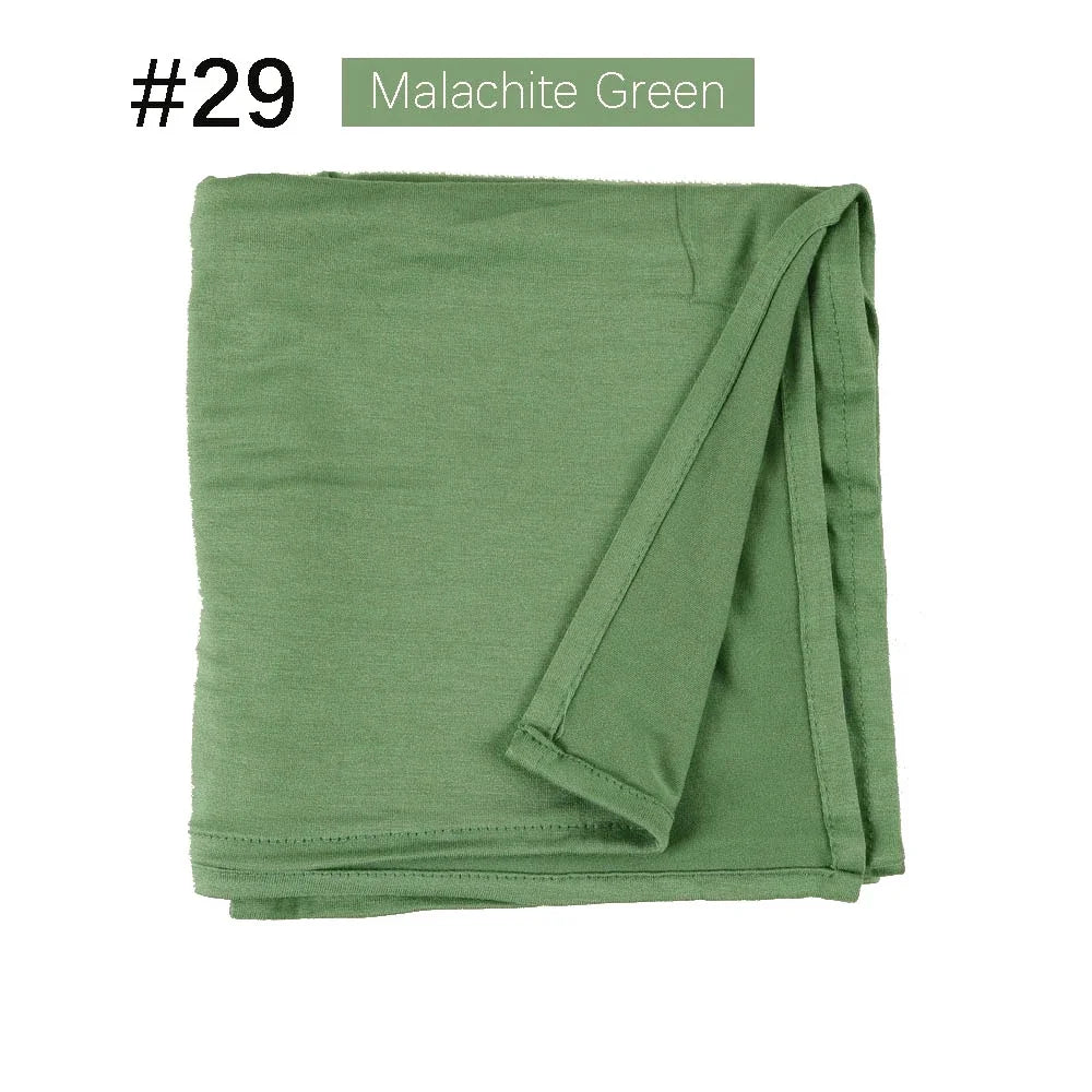 Muslim Women Stretchy Jersey Hijab Plain Cotton Jersey Hijabs  Islamic Soft Turban Head Wraps Headscarf 170X60cm