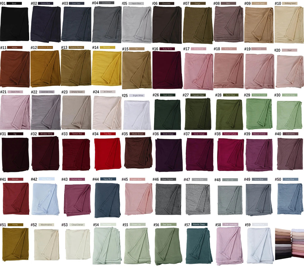Muslim Women Stretchy Jersey Hijab Plain Cotton Jersey Hijabs  Islamic Soft Turban Head Wraps Headscarf 170X60cm