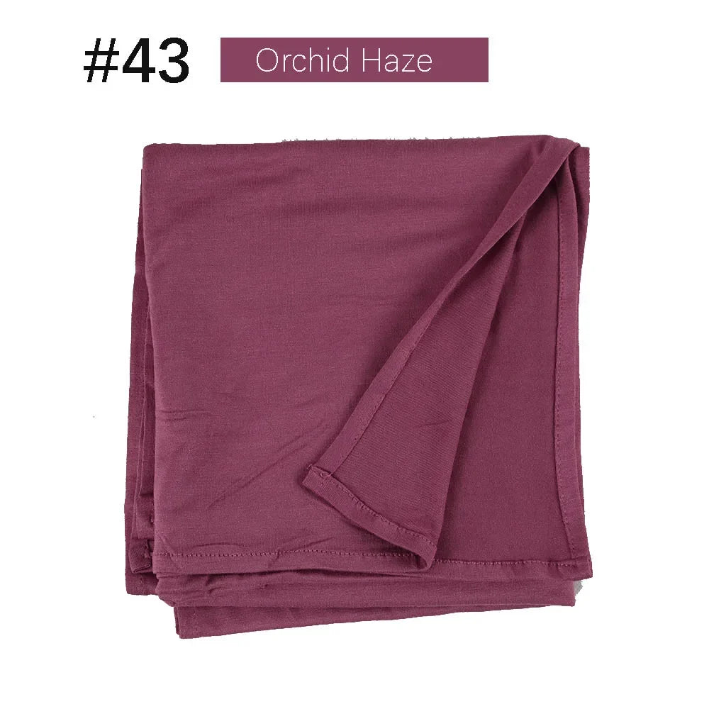 Muslim Women Stretchy Jersey Hijab Plain Cotton Jersey Hijabs  Islamic Soft Turban Head Wraps Headscarf 170X60cm
